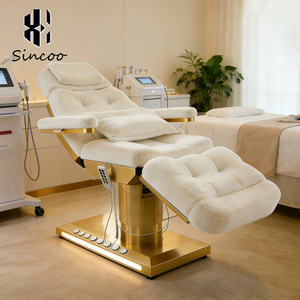 Manufacturer Modern Tufted Fabric Beauty Salon Massage <b>Table</b> Bed 4 Motors Electric <b>Adjustable</b> Facial Spa Bed - Product Image 1