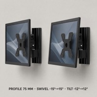 Support mural pour téléviseur DMP LCD400 à mouvement complet, 13-30 pouces, inclinable et pivotant, en aluminium