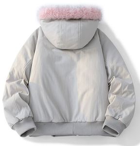 Parka de travail en coton unisexe, col en fourrure, épaisse, style couple, à capuche, pour automne et hiver - Product Image 2