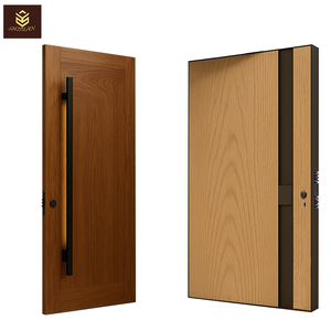 باب رئيسي مضاد للرصاص من الخشب الصلب صديق للبيئة ومتين من شيويا لمدخل الفيلا والشقة توريد مباشر من المصنع إنتاج بالجملة - Product Image 3