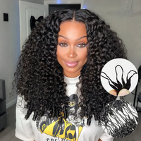 GDY Tresses bouclées pré-bouclées sans nœuds Miracle, mèches de cheveux Remy birmans de haute qualité, extensions de cheveux au crochet bouclés noirs naturels