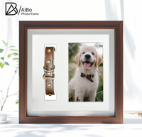Vente chaude Pet Memorial Bois Photo Cadre Ombre Cadre Personnalisé Carton Empreinte De Patte Kit Parfait Sympathie Cadeaux Décoration de La Maison