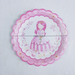 Assiettes en papier jetables Bio Princess de 9 pouces pour garçons et filles, assiettes en papier écologiques, fournitures de fête pour anniversaire, camping, fête - Product Image 2