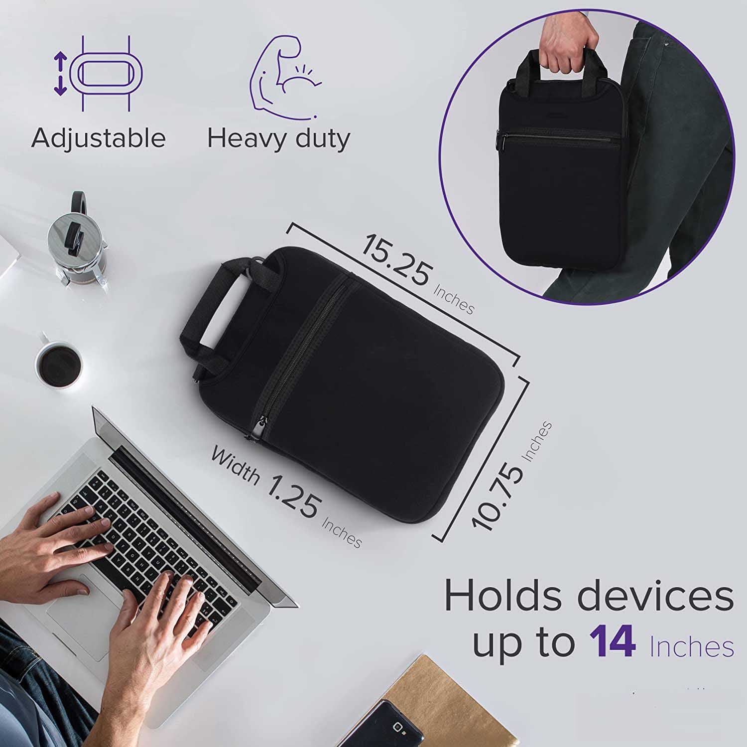 Вертикальная сумка-мессенджер на заказ, Неопреновая дорожная сумка для ноутбука с мебельными ручками, защитный чехол для ноутбука