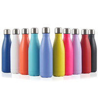 Bouteille d'eau sport en plastique écologique à double paroi de 500 ml (17 oz) avec logo personnalisé, forme cola, pour enfants, avec paille et corde de transport