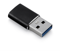 Adaptateur de connecteur USB A vers Type C en aluminium 3.1 mâle double face intégré