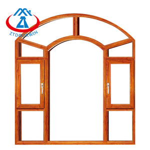 Zhtdoors lớn kính nhôm gỗ ra ngoài Swing pháp vòm bên ngoài cửa sổ nhà cửa sổ - Product Image 3