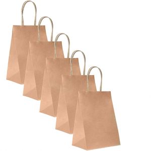 Bolsa de Papel Kraft con Asa de Cordón Trenzado, Bolsas Lisas al por Mayor con Impresión de Logotipo Personalizado - Product Image 5