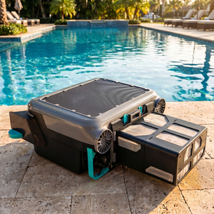 Limpiador Robótico de Piscinas con Energía Solar para Piscinas Elevadas, Limpieza Continua 24/7, Doble Carga (Solar/Recargable), Sal - Product Image 1