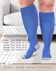 Calcetines de Compresión de Viscosa de Bambú de Talla Grande, Calcetines Hasta la Rodilla de Pantorrilla Ancha para Enfermeras, Viajes, Circulación, Calcetines de Compresión Personalizados - Product Image 6