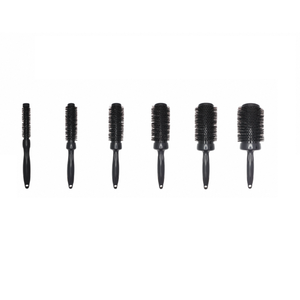 Ionic Ceramic <b>Round</b> Hairbrush Set Nylon Bristle With Plastic Handle For Styling Curly Hair - Product Image 1