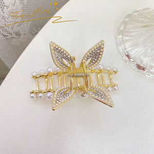 Accessoires <span class=keywords><strong>pour</strong></span> cheveux <span class=keywords><strong>pour</strong></span> femmes européennes Tracy & Herry, strass brillants, tempérament diamant, <span class=keywords><strong>perle</strong></span>, métal, pinces à cheveux, pinces - Product Image 3