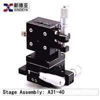 A31 XYZ Assemblage combiné 3 axes Étape de déplacement Étape de réglage de fixation de la table de scène manuelle avec bouton de tête micrométrique