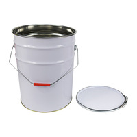 Seau en métal étamé de 18L/20L/25L (5 gallons) avec anneau de verrouillage, homologué ONU, pour peinture, produits chimiques, avec couvercle