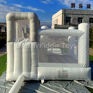 Pequeño Castillo de rebote inflable gris de Material Oxford para interiores con casa de salto de pozo de bolas para niños - Product Image 5