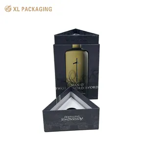 高級OEMカスタマイズされた三角形の形の紙の包装段ボールワインボトルボックスギフト包装茶包装リジッドボックスが受け入れます