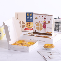 Boîte à biscuits pour tarte aux œufs à prix personnalisé 4 trous impression en étui à cupcake et beignet avec fenêtre emballage de boîtes alimentaires
