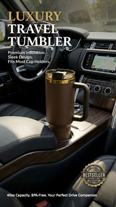 Gobelet de voyage en acier inoxydable 304 de 40 oz - Tasse isotherme réutilisable, anti-fuite, sans BPA, avec poignée pour voiture, bureau, salle de sport, extérieur - Product Image 2