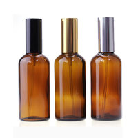 Leere 1oz 30ml 50ml Bernsteinfarbene Glas-Kosmetikflasche mit Gold-Silber-Lotionpumpe für Hautpflege Individuelles Logo OEM ODM