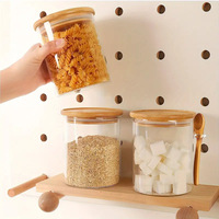 Contenants de stockage alimentaire en verre borosilicate de haute qualité pour la cuisine, 600 ml, transparents, étanches à l'humidité, hermétiques, durables, écologiques