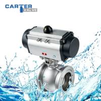 Vanne à boisseau sphérique pneumatique à commande par port en V en acier inoxydable 304 316 avec bride RF, positionneur à double action, modulation 4-20mA, ANSI DIN OEM