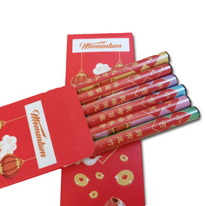 Lucky <span class=keywords><strong>HB</strong></span> crayons en bois 6 pièces personnalisé pleine impression boîte <span class=keywords><strong>de</strong></span> <span class=keywords><strong>papier</strong></span> emballage enfants ensemble <span class=keywords><strong>de</strong></span> crayons cadeau promotionnel publicité papeterie - Product Image 2