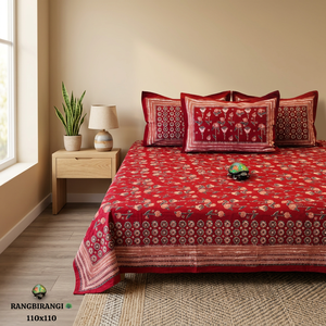 Parure de lit 100 % coton 110x110 cm, imprimé feuillage, respirante, drap et taie d'oreiller, qualité supérieure 400 fils/cm², classique, toutes saisons, lavable - Product Image 2