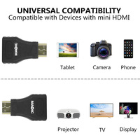 Adaptateur Mini HDMI plaqué or, connecteur mâle vers femelle, convertisseur compatible avec les cartes vidéo, tablettes et PI