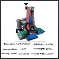 Machine de polissage automatique pour surfaces planes, à entraînement moteur, pour meulage de métaux et ébavurage, en acier au carbone, puissance 3,7 kW, modèle 1