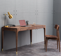 Bureau et table à manger extensibles portables en bois massif de noyer noir d'Amérique du Nord, durables, pour usage domestique