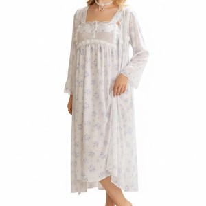 <span class=keywords><strong>2026</strong></span> Neues Cross-Border Frühling-Herbst-Sommer Nachthemd für Damen mit Spitzenbesatz, Exportware, Homewear, lockeres Kleid, langes Kleid - Product Image 5