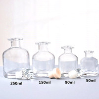 Logo personnalisé 50ml 100ml 150ml 250ml bouteilles d'apothicaire rondes en verre vides avec bouchons en verre