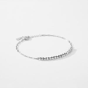 Pulsera de cadena brillante de plata de ley S925, joyería simple y elegante para mujer, versión personalizable en cobre - Product Image 6