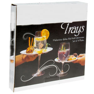 Assiettes à <span class=keywords><strong>vin</strong></span>/cocktail en mélamine de 67 pouces avec porte-gobelet - Incassable, sans BPA, pour bar/fête de cocktails, buffet - Product Image 6