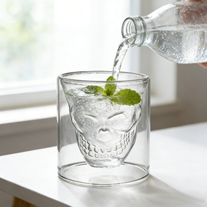 แก้วค็อก<span class=keywords><strong>เท</strong></span>ลแก้วใสทรงหัวกระโหลกคู่ทันสมัย อุปกรณ์เสริมบาร์สุดสร้างสรรค์สำหรับงานปาร์ตี้ธีมเอเลี่ยนโจรสลัด ขายส่ง - Product Image 2