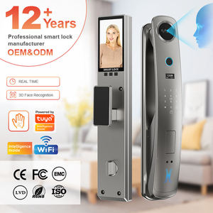 TuyaリアルタイムインターホンスマートWiFiデジタルドアロックコードRFID ICカード生体指紋3DフェイスCerradura Inteligenteロック - Product Image 3