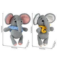 Kit de Bricolage en Crochet Animalier Mignon Éléphant pour Vente en Gros – Décoration de Bureau Faite à la Main, Ornement Suspendu, Cadeau