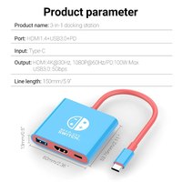 Portable pour Nintendo pour Switch 2 Dock Adaptateur 4K pour HD USB 3.0 Hub USB C Splitter pour Nintendo Laptops MacBook PS Games