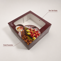 Fabricant de boîtes à gâteaux avec fenêtre, emballage en carton alimentaire portable, imprimé sur mesure, respectueux de l'environnement, en matériaux recyclés, pour boulangerie