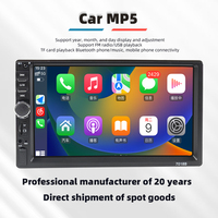 Écran MP5 embarqué de 7 pouces 7010B avec intégration au tableau de bord, lecteur CD, prise en charge des cartes USB et SD, CarPlay pour autoradio