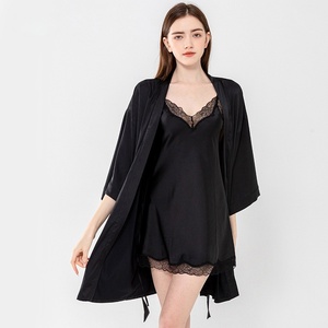 Ensemble <span class=keywords><strong>de</strong></span> vêtements <span class=keywords><strong>de</strong></span> <span class=keywords><strong>nuit</strong></span> en satin classique pour femmes avec logo personnalisé SMOOTH Factory, robe <span class=keywords><strong>de</strong></span> <span class=keywords><strong>nuit</strong></span> à bretelles spaghetti <span class=keywords><strong>et</strong></span> <span class=keywords><strong>peignoir</strong></span> <span class=keywords><strong>assorti</strong></span> en deux pièces - Product Image 5