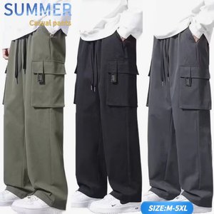 <span class=keywords><strong>Pantaloni</strong></span> <span class=keywords><strong>cargo</strong></span> casual da uomo a gamba dritta, verde militare, vestibilità ampia, <span class=keywords><strong>pantaloni</strong></span> lunghi autunnali traspiranti, stile americano - Product Image 4
