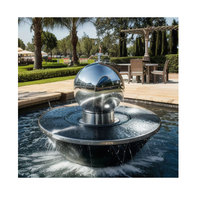Fontaine d'eau sphérique ronde en acrylique sur mesure avec base en acier inoxydable pour décoration privée