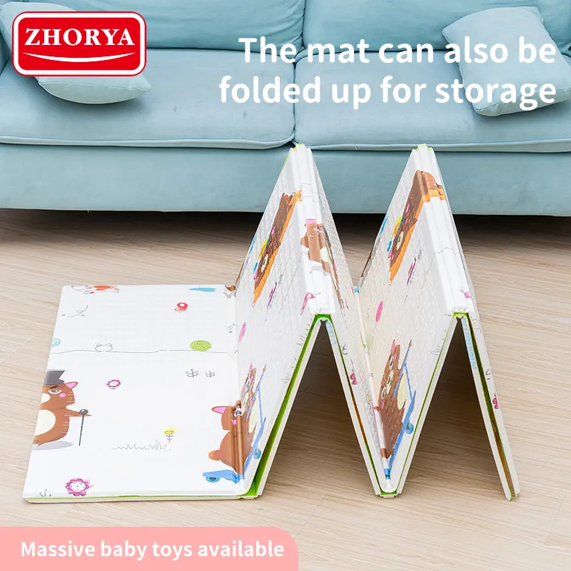 Zhorya Großhandel Spiel matten Boden matte Falten Crawl Kinder Tapete Para Bebes Estera Del Bebe Spielen Baby Playmat