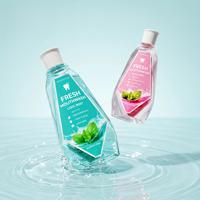 80/200/300/500ml Botol Obat Kumur Plastik Bentuk Berlian Putih Datar dengan Pompa Semprotan untuk Perawatan Mulut, Wadah Isi Ulang Kosong