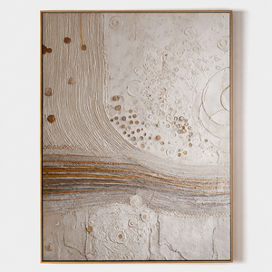 Arte Abstracto Hecho a Mano sobre Lienzo, Pintura Acrílica, Estilo Contemporáneo, Enmarcado, Decoración de Interiores, Tonos Tierra Cálidos, Formas Geométricas - Product Image 1