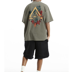 Camiseta de hombro caído de gran tamaño de alta calidad con diseño de logotipo personalizado de algodón 100% para hombre de muestra gratis, camisetas lavadas en blanco sólido - Product Image 2