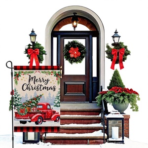 New Double-Sided Rectangle Garden Flag Christmas Snowman Printed Outdoor Yard Decorative <b>Small</b> - Product Image 1