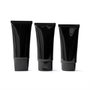 50ml/g Glossy Black Flat Squeeze Tube Cosmetic Extrusion Hose Sunscreen Cream Isolation Cream Skin Care Facial Cleanser Lotion - Product Image 1
