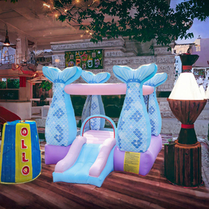 Castillo Inflable de Sirena para Niños, Brincolín Interior con Tobogán, Fácil de Instalar para Fiestas en el Patio - Product Image 3